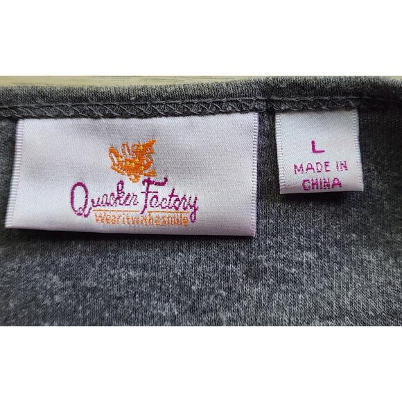 TOP/CARDIGAN-QUACKER FACTORY-Gray-One Piece Tank & Cardigan-Sequins-Size LRG - Picture 6 of 13